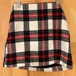Hollister Red and Black Plaid Mini Skirt